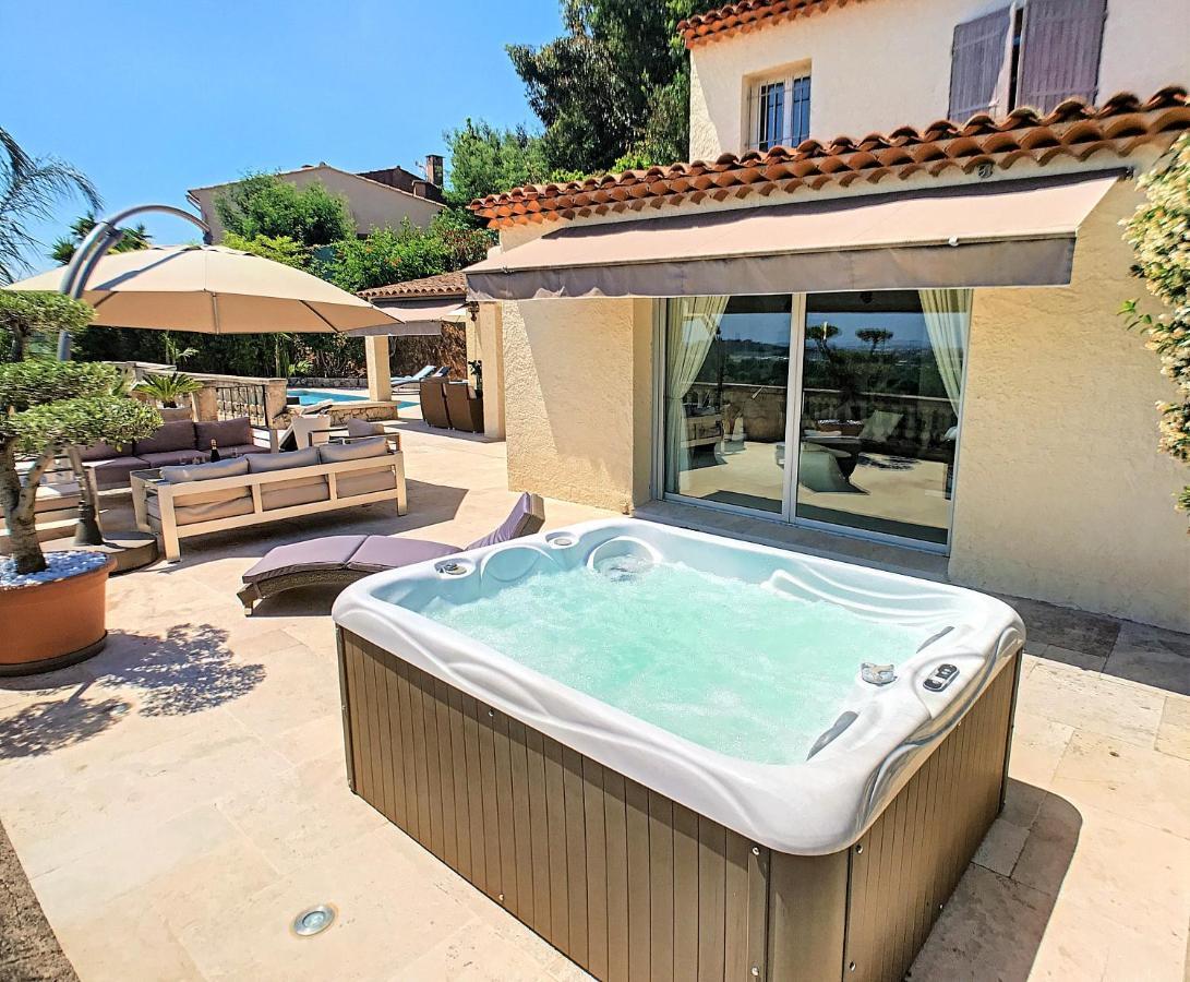 3 Bedrooms Villa Near Cannes - Pool & Jacuzzi - Sea View Мандельє-ла-Напуль Екстер'єр фото