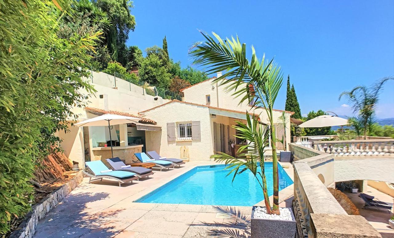 3 Bedrooms Villa Near Cannes - Pool & Jacuzzi - Sea View Мандельє-ла-Напуль Екстер'єр фото