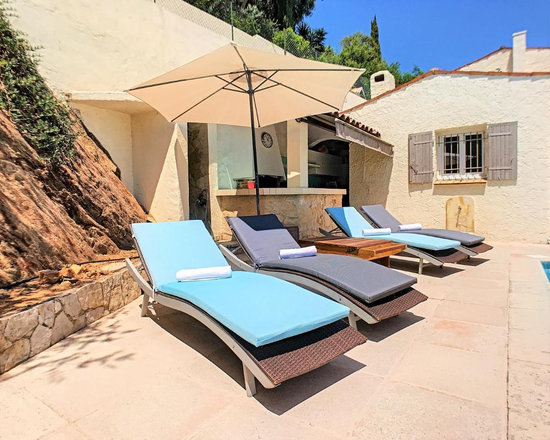 3 Bedrooms Villa Near Cannes - Pool & Jacuzzi - Sea View Мандельє-ла-Напуль Екстер'єр фото